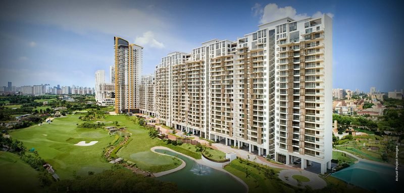 M3M Golf Estate towers seen across the golf course
